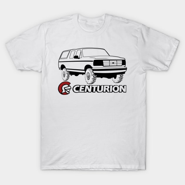 Ford Bronco Centurion w/tires, Black Print T-Shirt by The OBS Apparel